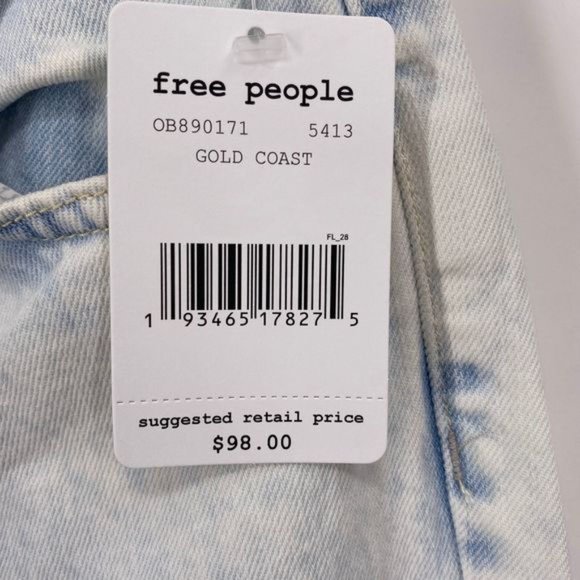 FREE PEOPLE High Rise Straight Flare Jeans NWT - Picture 6 of 6